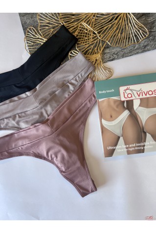 Жіночі високі трусики стрінги з мікрофібри La Vivas 20329